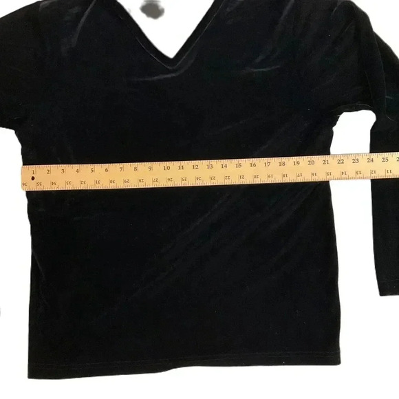 Pop Icon Womens XL Black Long Sleeve‎ Velour Top - Picture 5 of 5